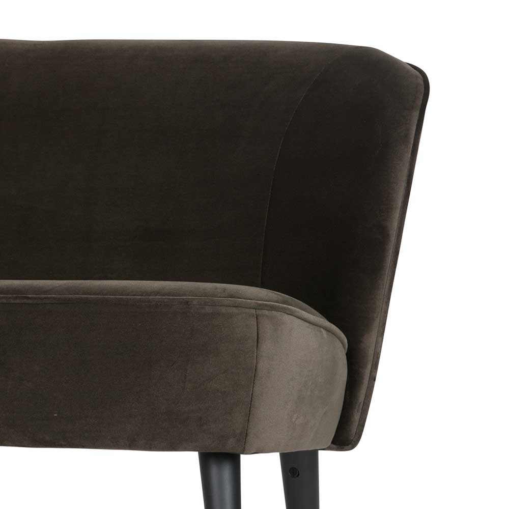 2-Sitzer Couch mit Samt Dunkelgrün Medias & Buche Schwarz