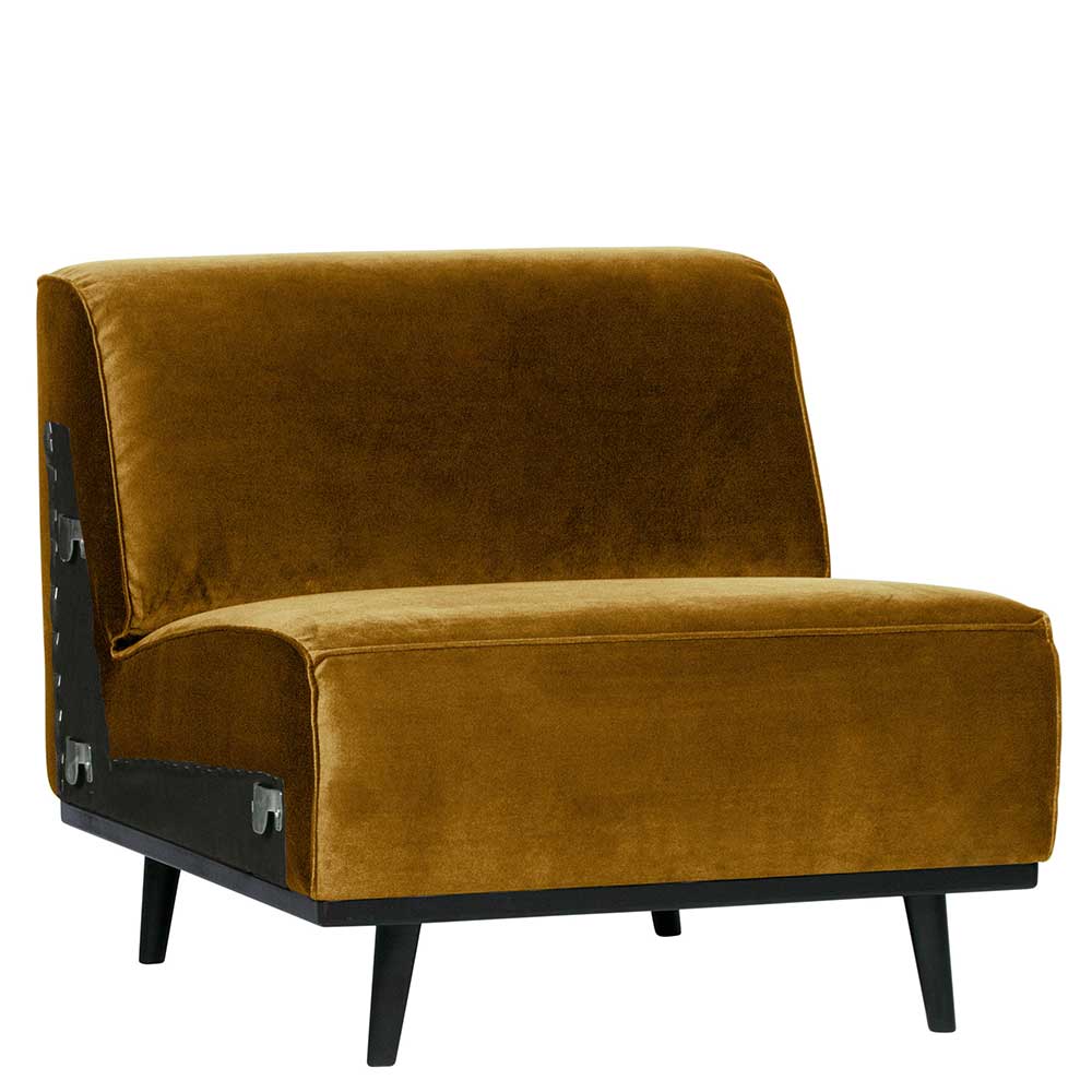 Samt 1-Sitzer Sofa-Element in Honigfarben - Purkina