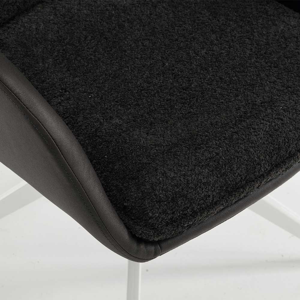 Tischsessel in Anthrazit und Weiß - Garrysa (2er Set)