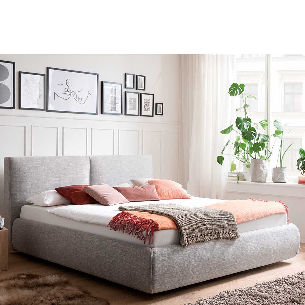 180x200 Bettkasten Doppelbett in Hellgrau - Tanky