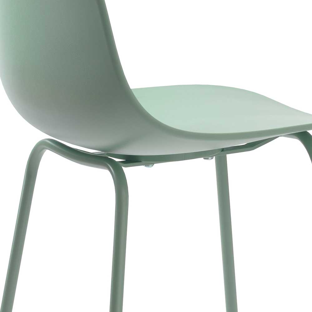 Barstuhl in Mint Grün Schalensitz - Manu (2er Set)