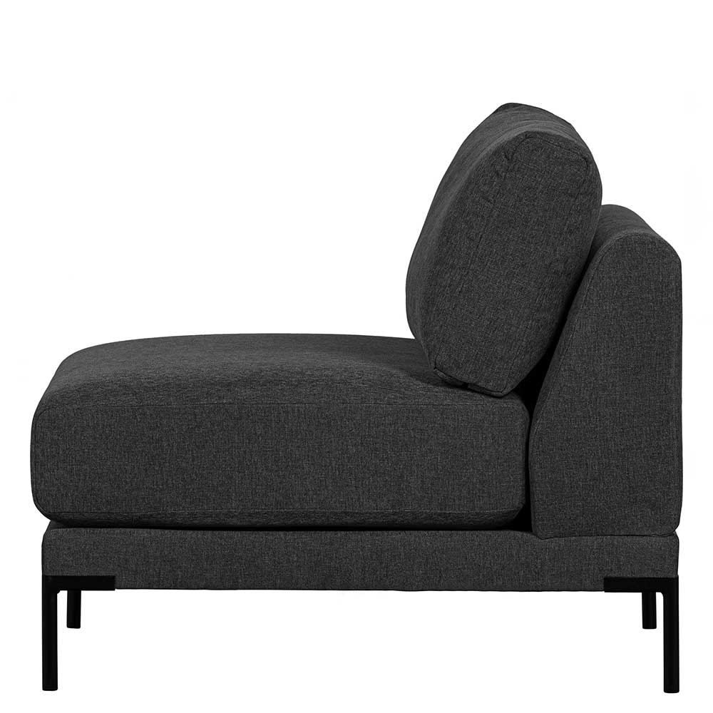 Modulcouch 1-Sitzer aus Webstoff Dunkelgrau - Marietta