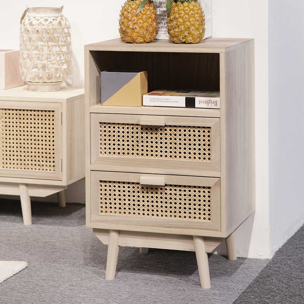 40x68x36 Kleine Kommode mit Fach & 2 Schubladen - Oncinasa