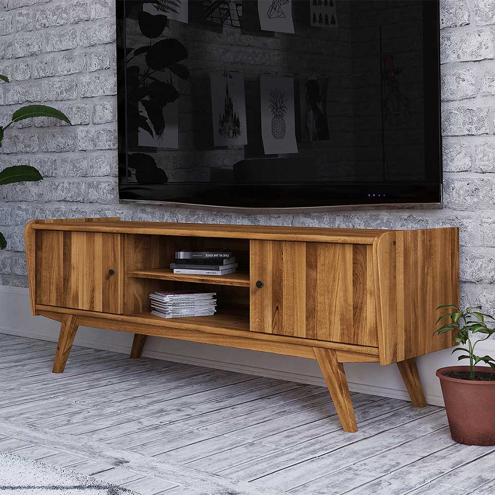 Mid Century TV Lowboard aus Wildeiche massiv - Hardus