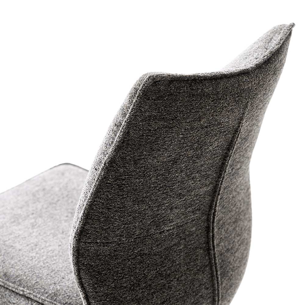 Chenille Esszimmerstuhl um 360 Grad drehbar - Padira (2er Set)