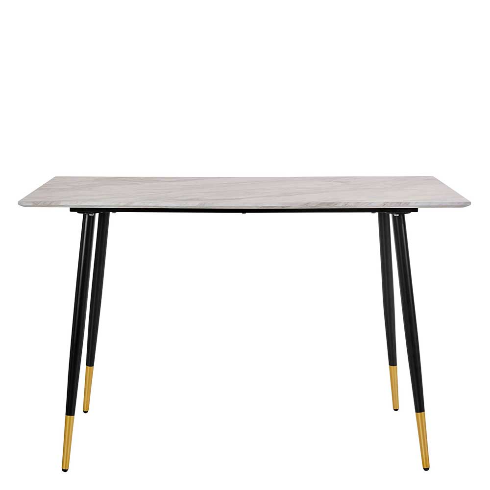 Schreibtisch in Marmoroptik Weiß Grau - Riguna