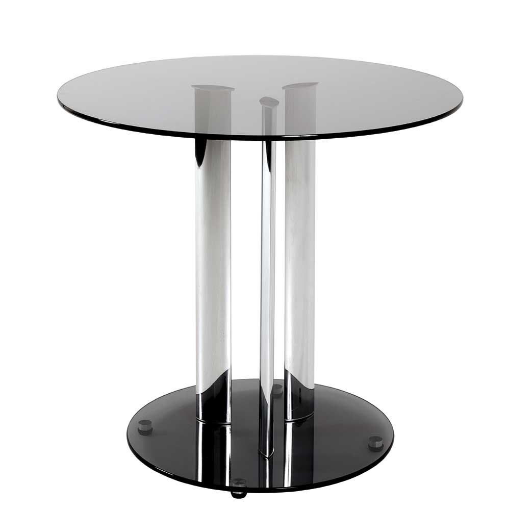 59x57x59 Beistelltisch aus Glas in Grau - Tojan