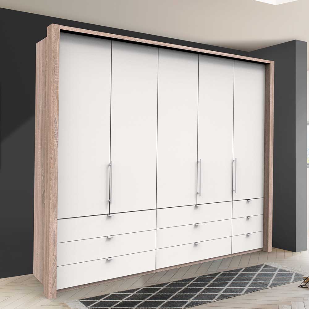 Kombi Schlafzimmerschrank mit neun Schubladen - Vaclyn