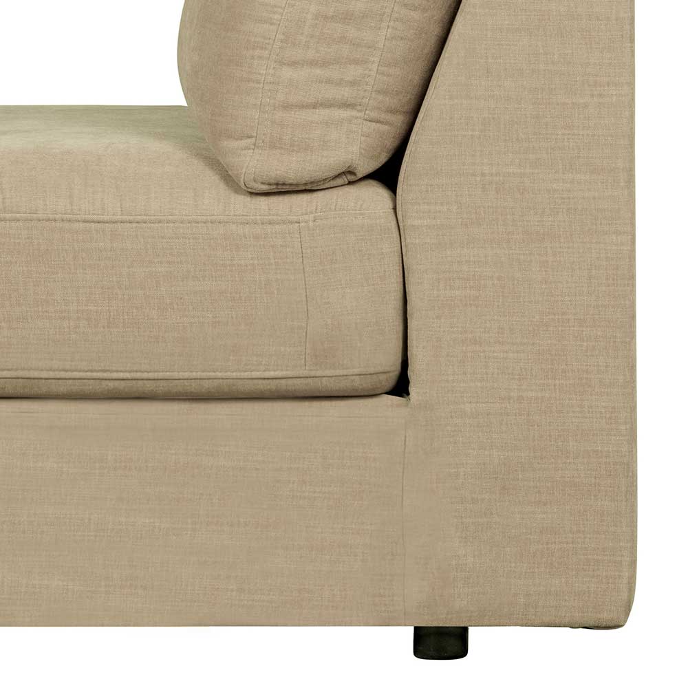 Sofamodul mit Rückenlehne in Beige Stoff - Jona