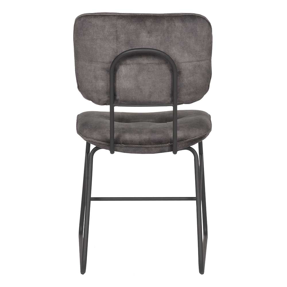 Esszimmer Veloursstühle in Anthrazit - Kanton (2er Set)
