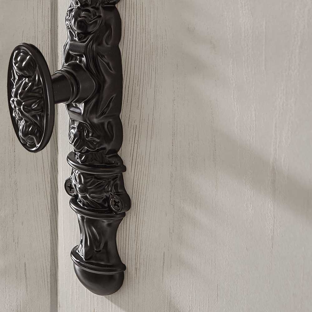 Schmales Highboard 1-türig Nedita in Weiß & Pinie Shabby Dekor
