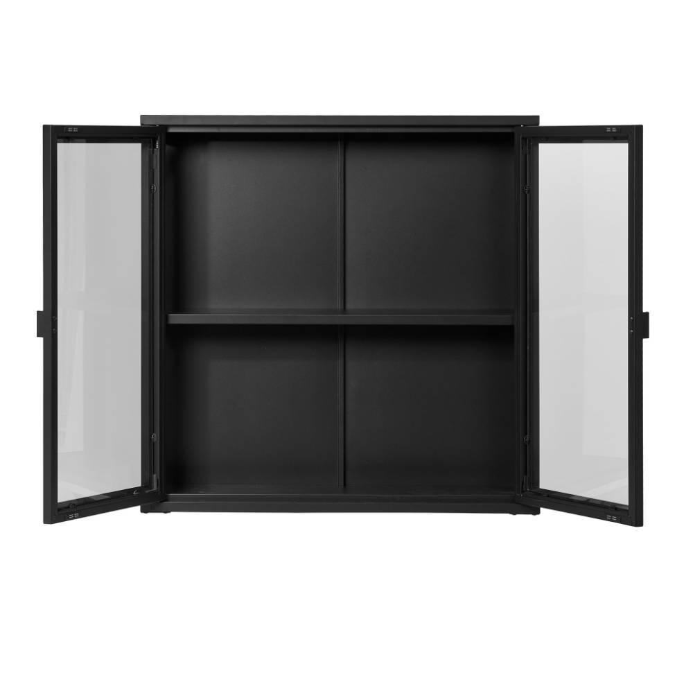 2-türige Hängevitrine in Schwarz - Entury
