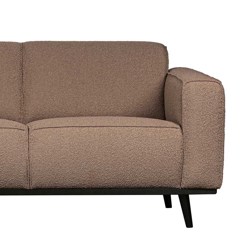 Boucle Wohnzimmercouch in hellem Braun - Mivoje