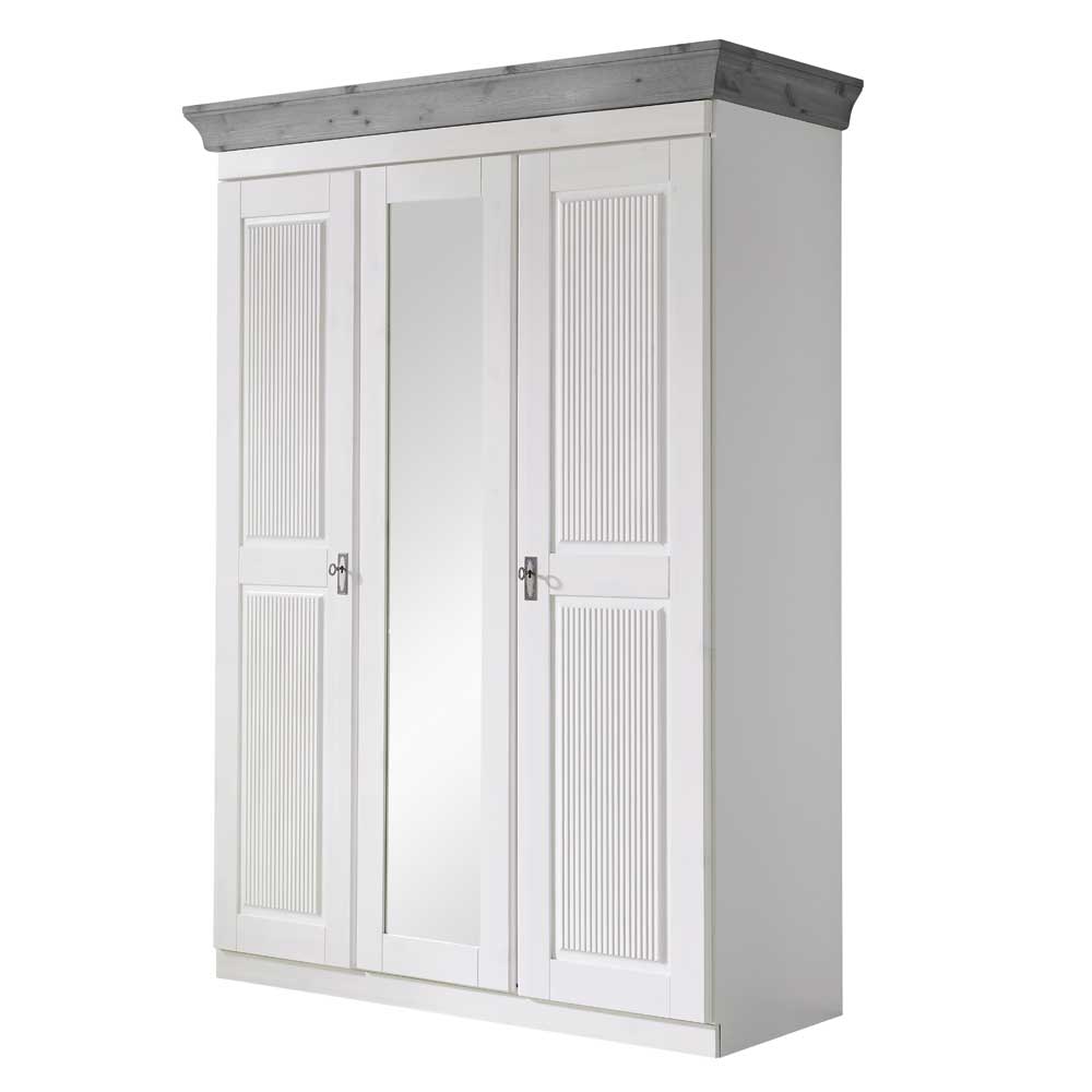 Modern Country Kleiderschrank zweifarbig - Caneon