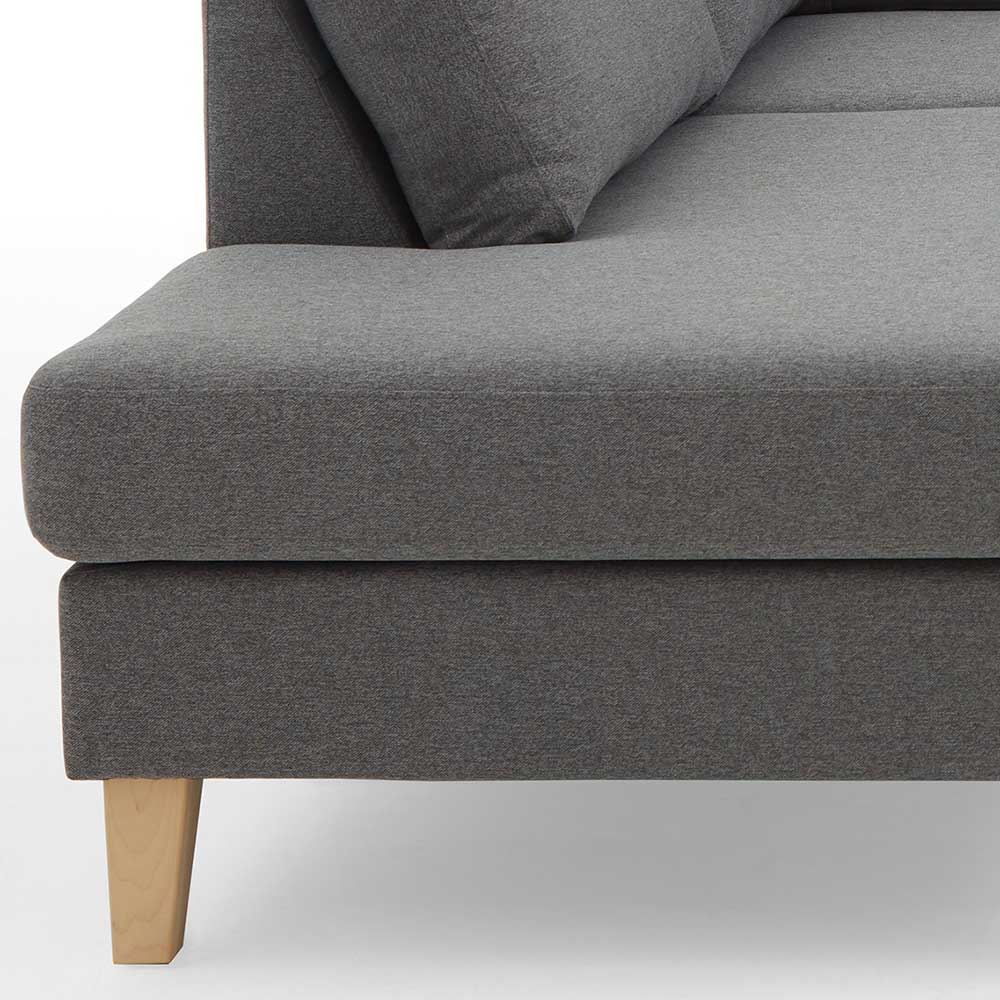 Ecksofa in Grau Stoff - Dreisitzer - Donnsai