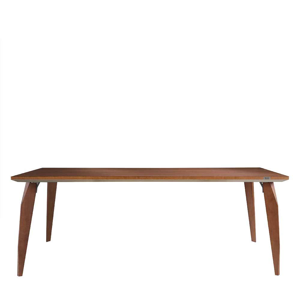 Designer Tisch in Nussbaum & Nickelfarben - Paytons
