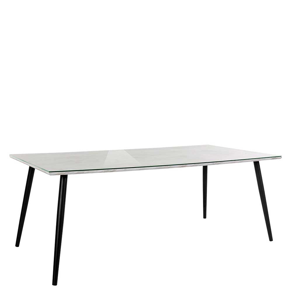 Retro Style Tisch in Marmor Optik mit Glas - Presents