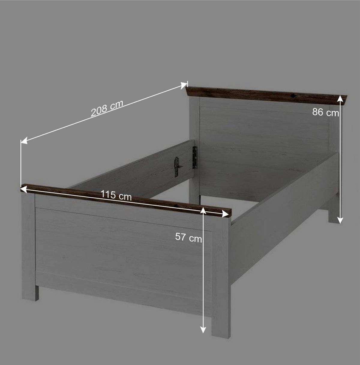 Single Komplett Schlafzimmer Kombi - Nedita (dreiteilig)