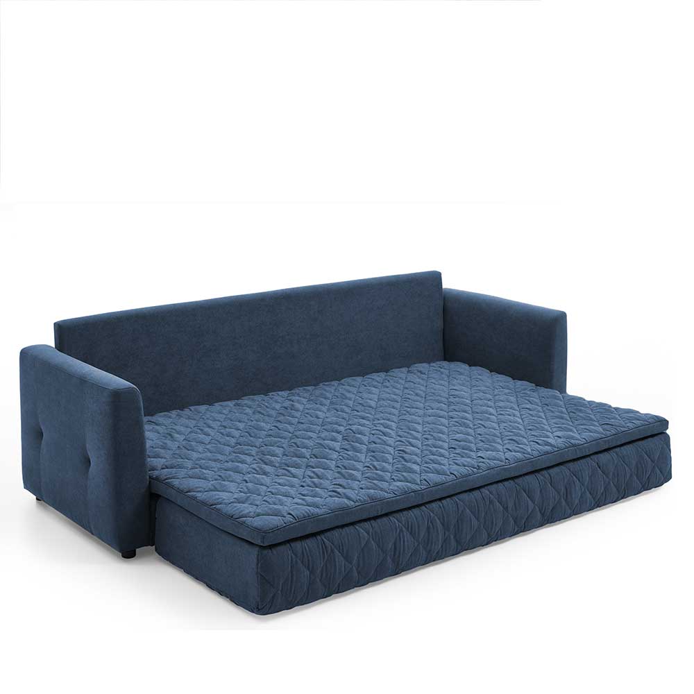 Blaue Bettcouch mit Taschenfederkern H2 - Vokoz