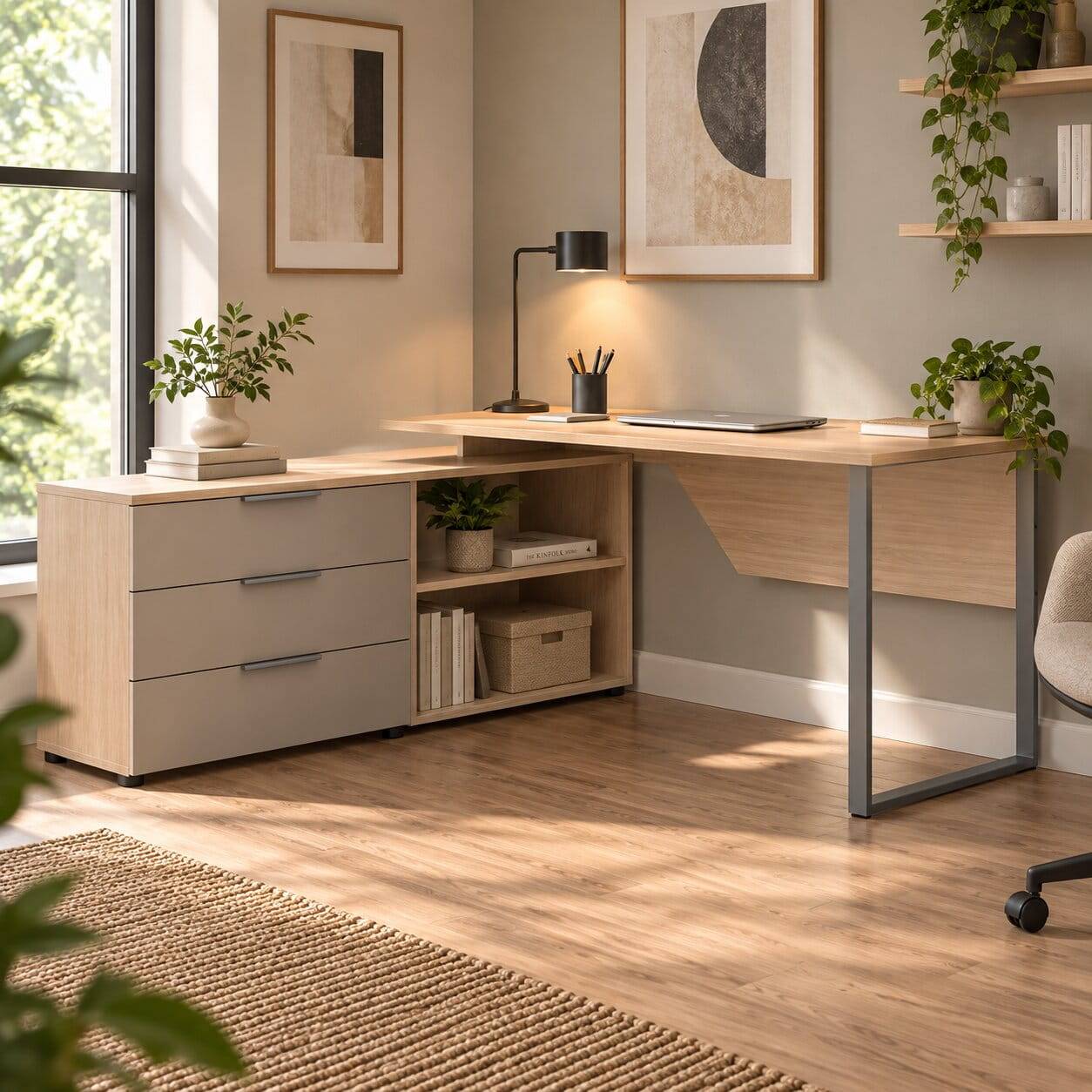 Schreibtisch mit Anbauschrank modern - Jantala