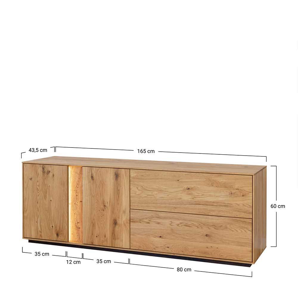Massivholz TV Kommode mit LED Beleuchtung - Cocondar