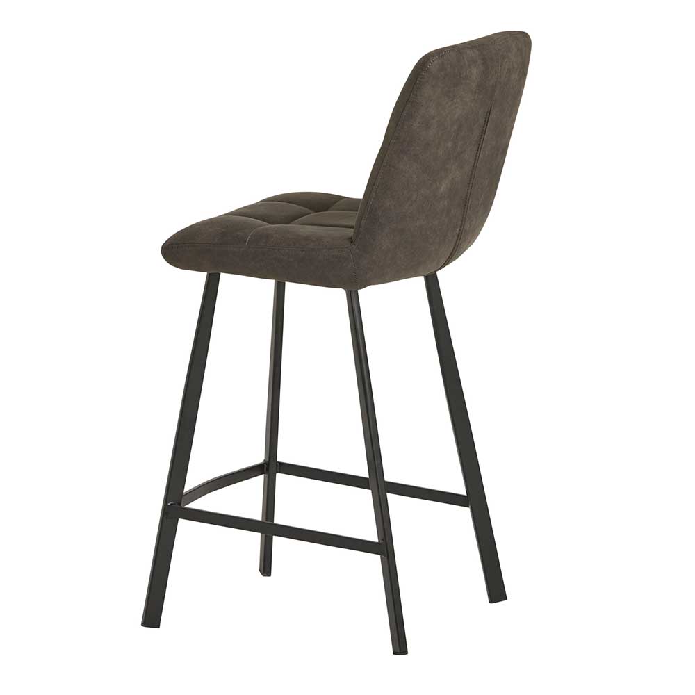 Graue Barstühle gepolstert - Jano (2er Set)