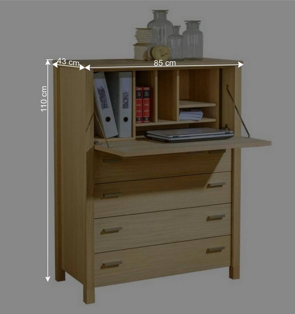 85x110x43 Schrank mit Schreibklappe - Settsura