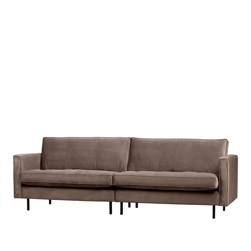 Wohnzimmer Samtcouch in Taupe Samt - Museo