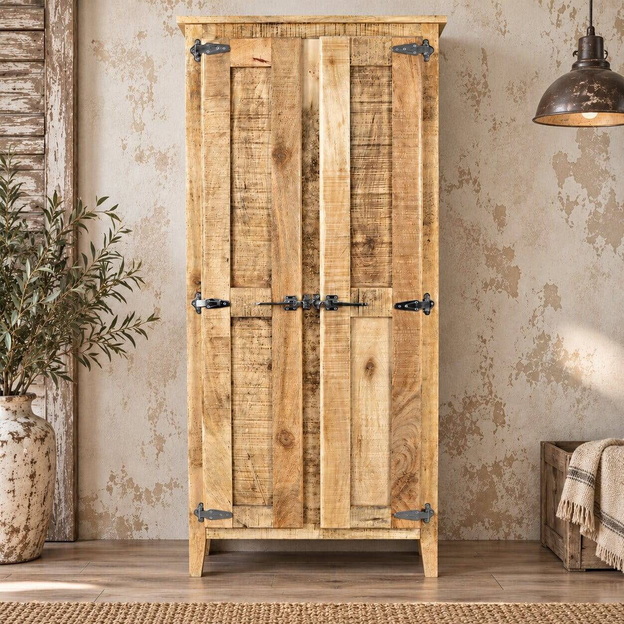 2-türiger Design Dielenschrank aus Mangobaum - Suennas
