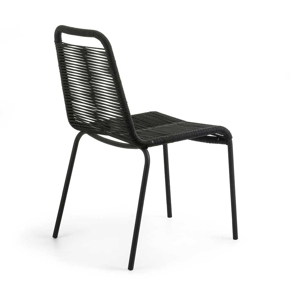 Designstuhl aus Kordel & Stahl - Loeesa (2er Set)