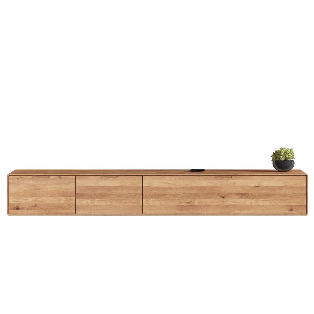 TV Hänge-Lowboard aus Wildeiche Massivholz - Holiday