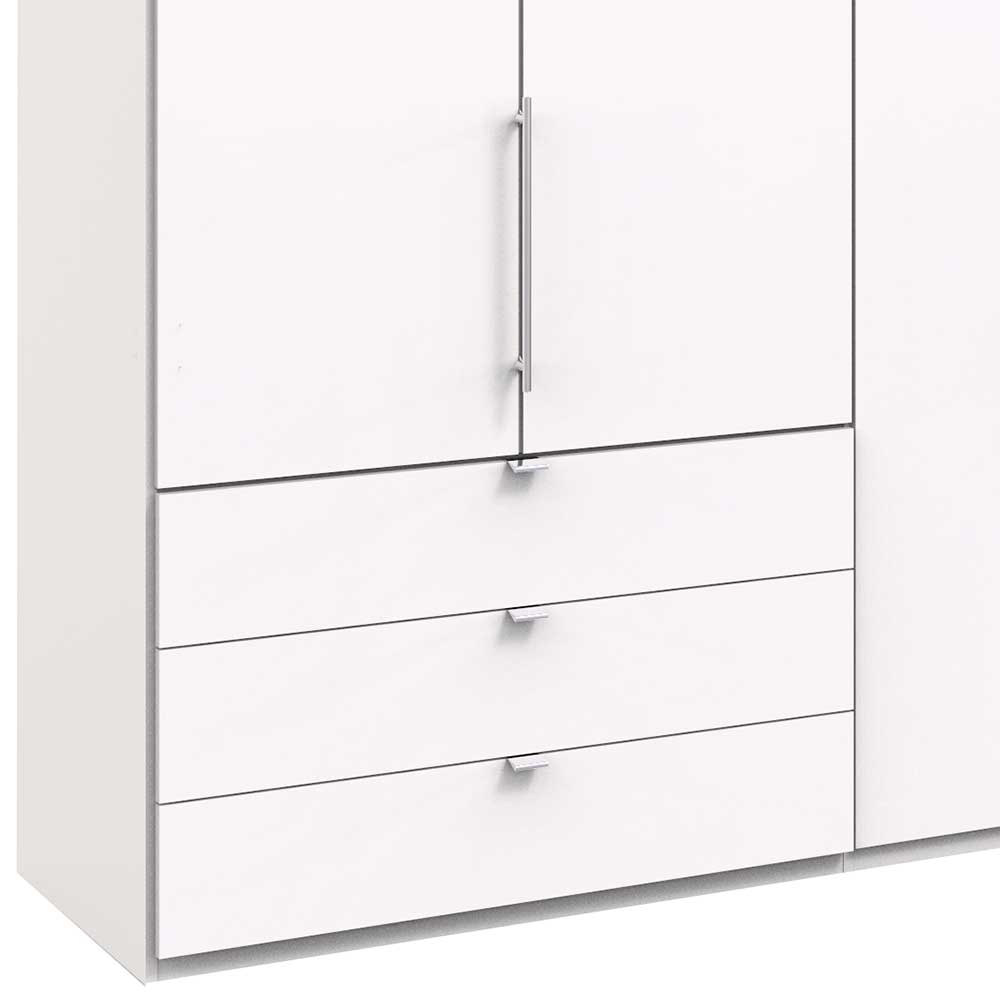 Weißer 3m Kleiderschrank mit Metallgriffen - Donpiave