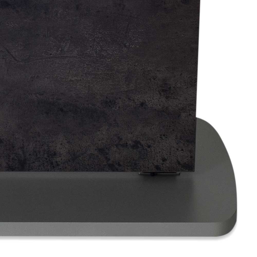 Tischfuß in Beton Dekor und die Metallfußplatte des Couchtisches – Finore