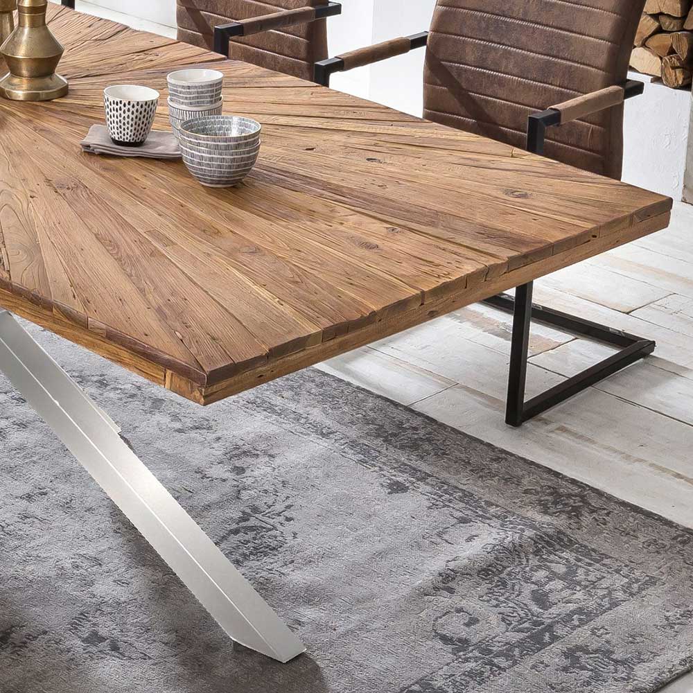 Designer Esszimmertisch aus Teak Holz - Linie