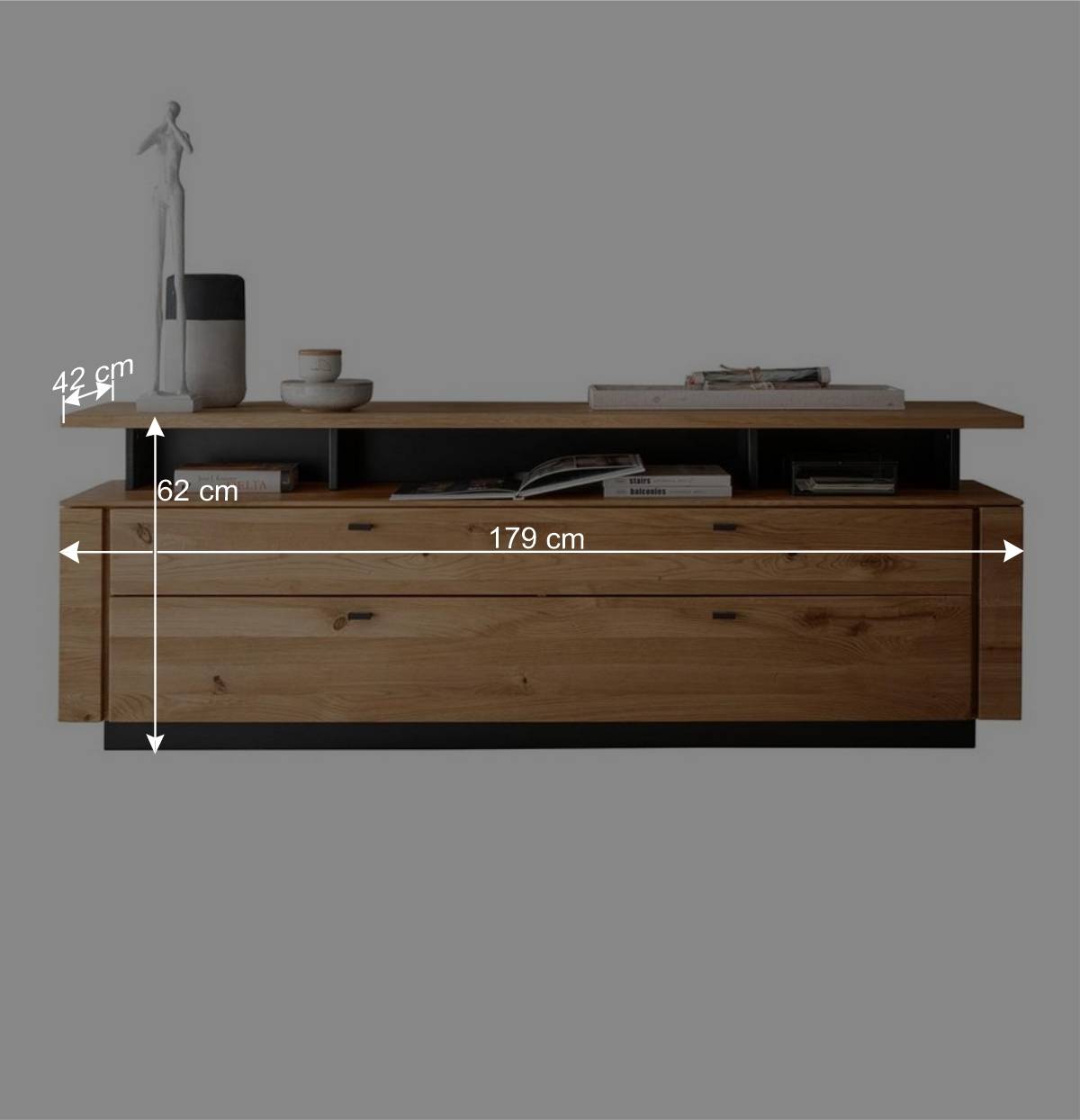 TV Lowboard aus Wildeiche zweifarbig - Flace