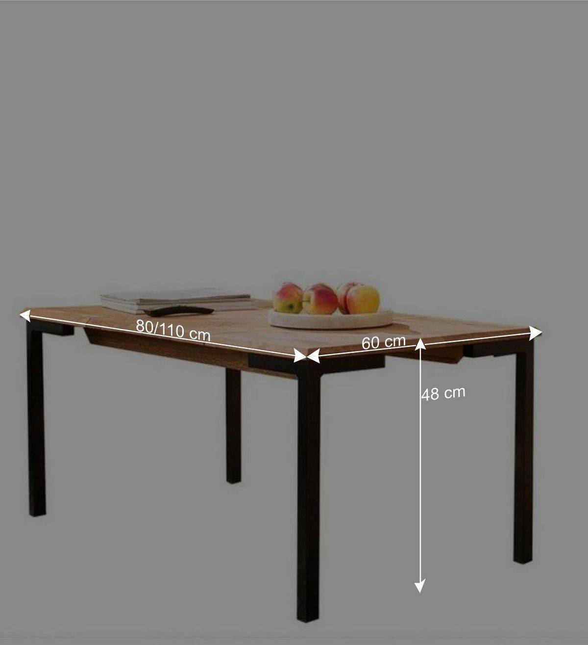 Sofatisch aus Wildeiche mit Stahlgestell - Kerfa