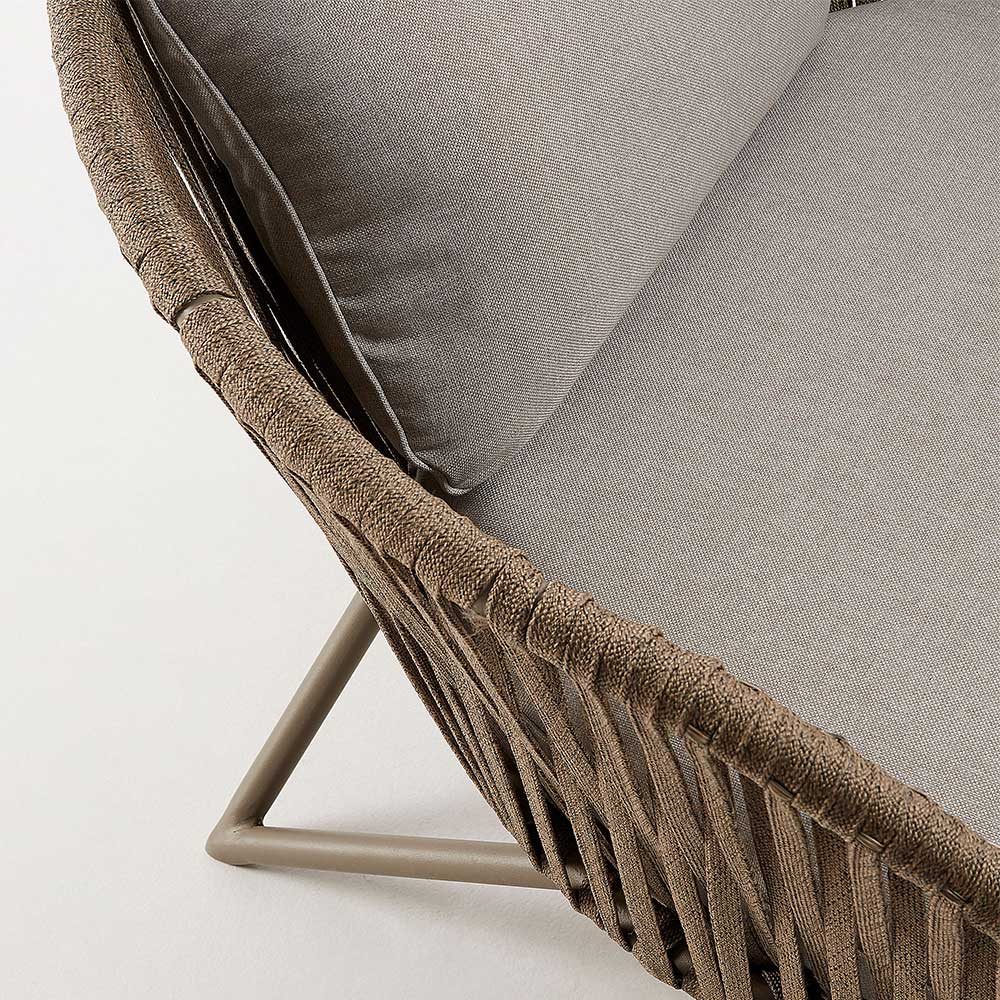 Sessel aus Seilgeflecht in Hellbraun & Beige - Rosmani