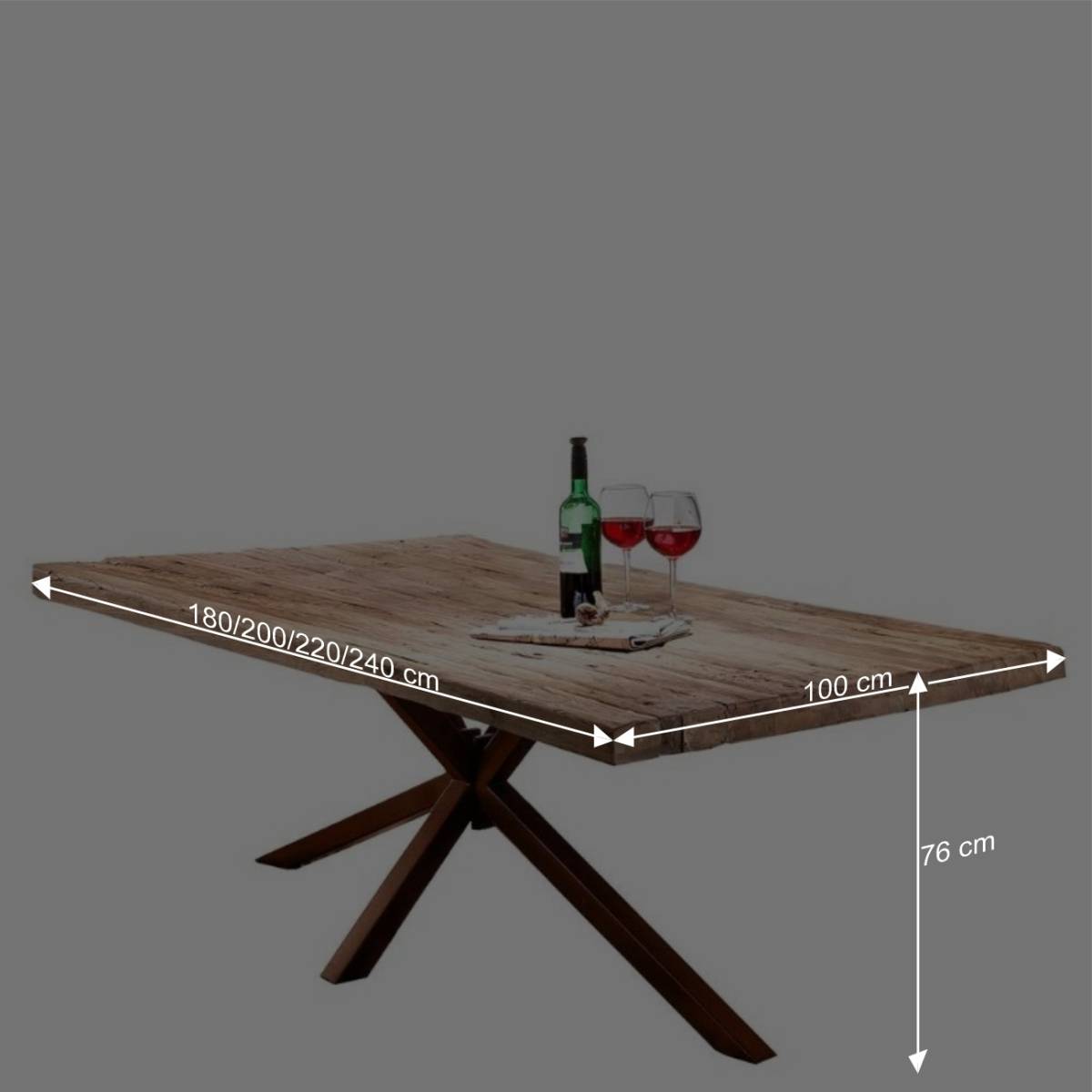 Altholztisch aus Teak Massivholz - Dattilon