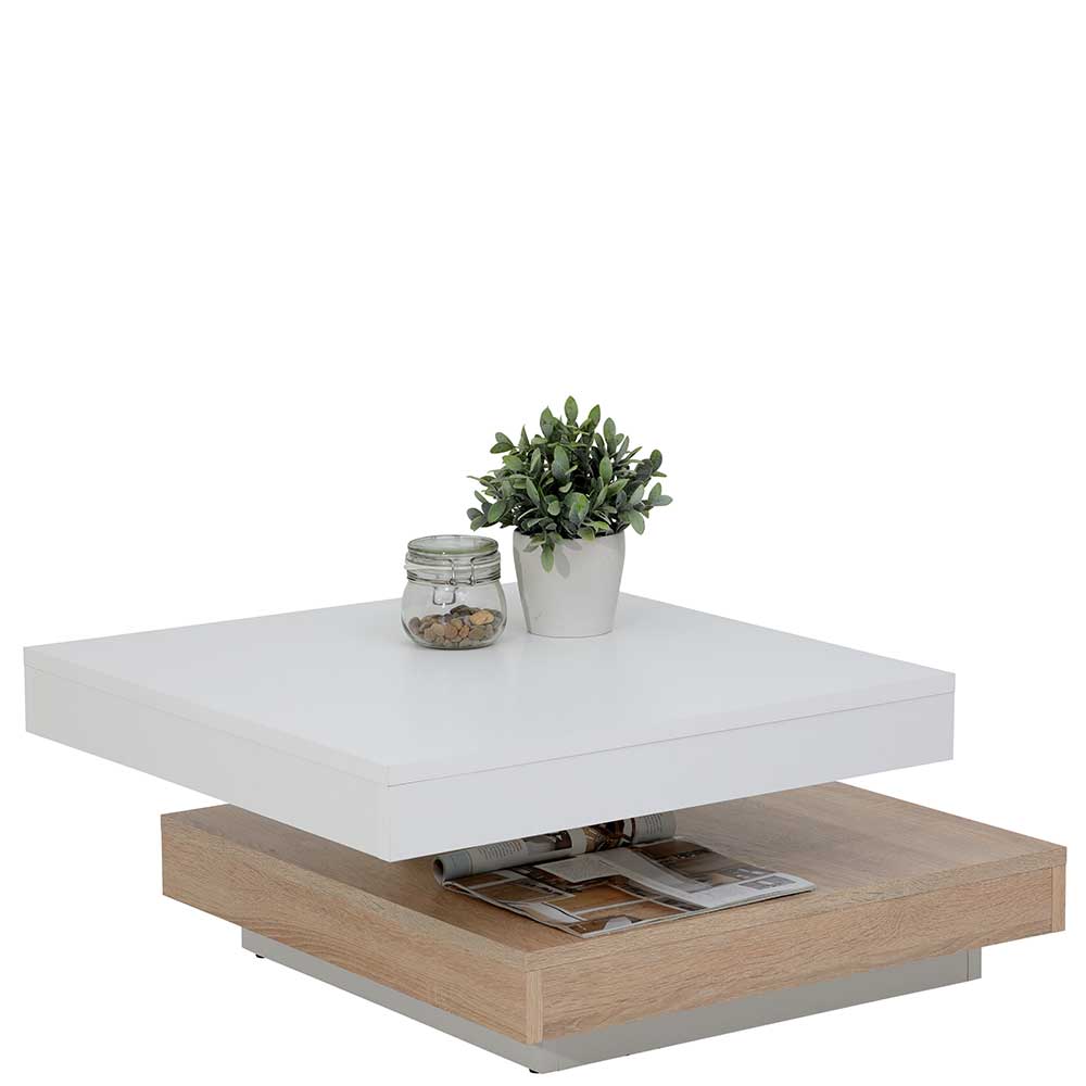 Wohnzimmer Tisch in Weiß & Sonoma Eiche - Emorie
