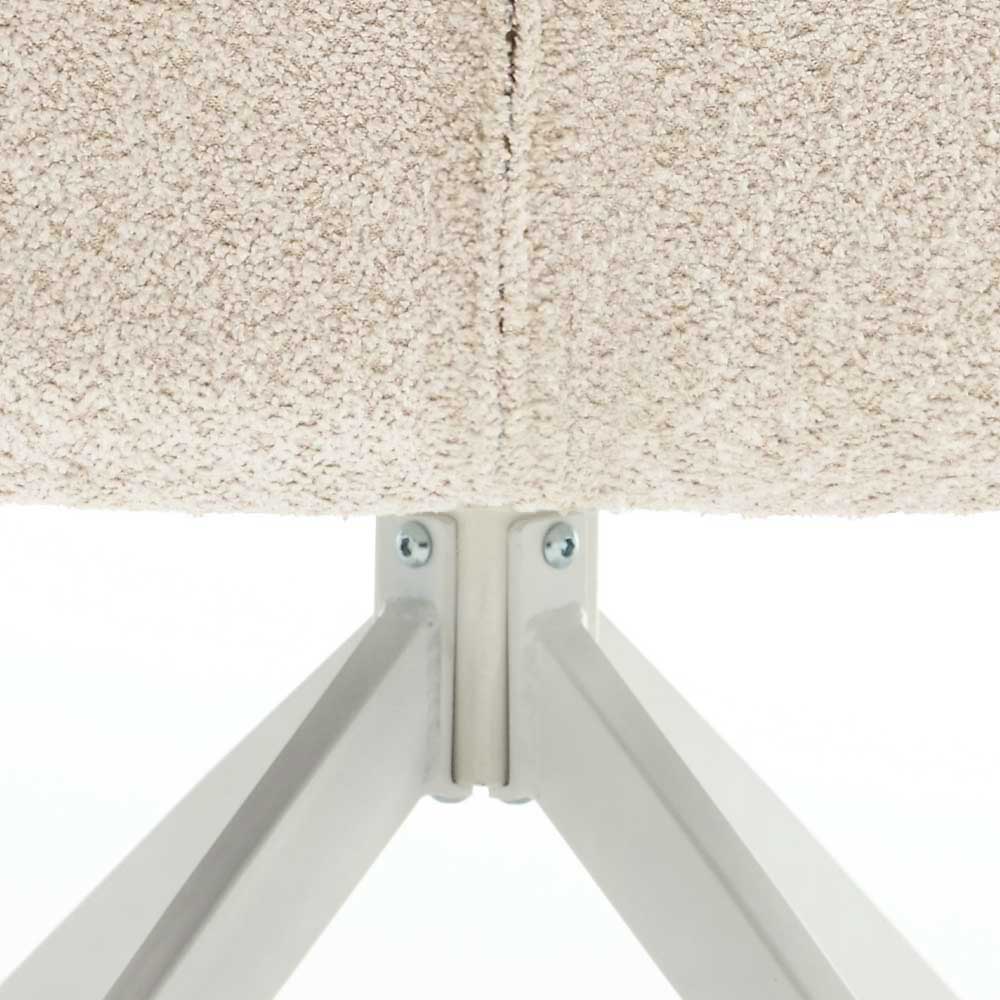 Boucle Armlehnenstuhl in Creme - Caragua (2er Set)