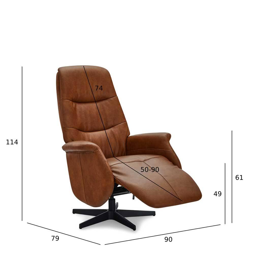 Relax TV Ledersessel braun mit allen Maßen und Abmessungen für das Wohnzimmer – Kantabria