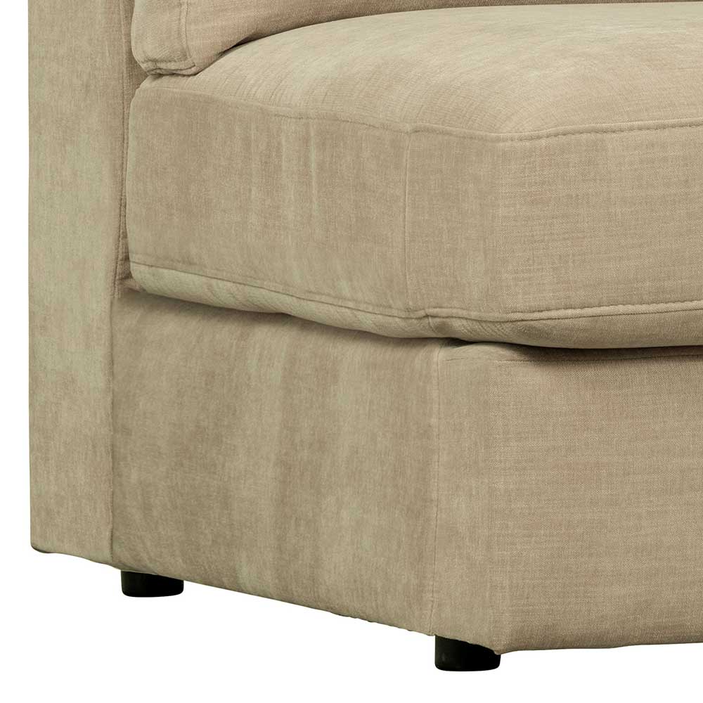Sofamodul mit Rundung rechts in Beige - Mailan