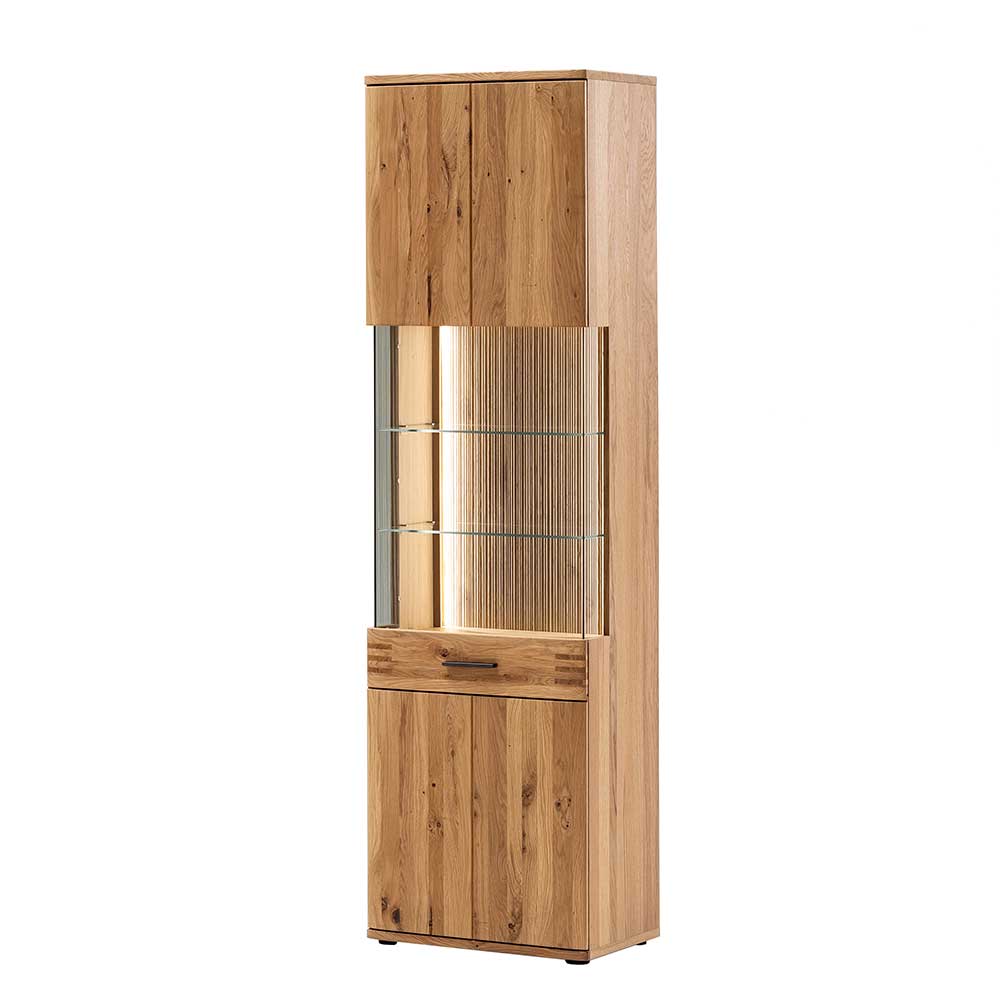 Wohnzimmer Vitrine in Eiche Bianco geölt - Crupean