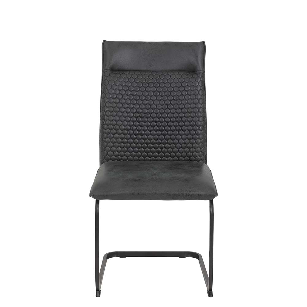 Design-Freischwinger in Anthrazit - Endra (Set)