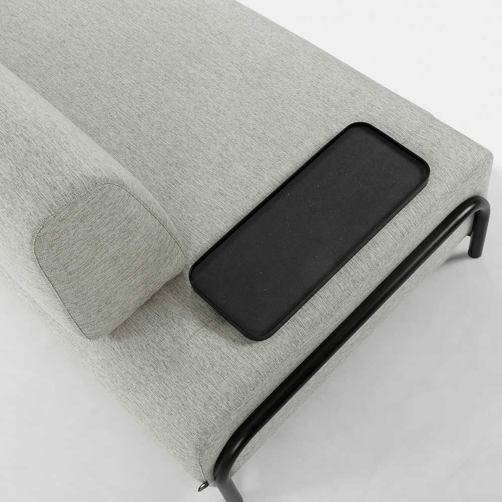 Beigefarbene Zweisitzer Couch mit Anstelltisch - Curacao