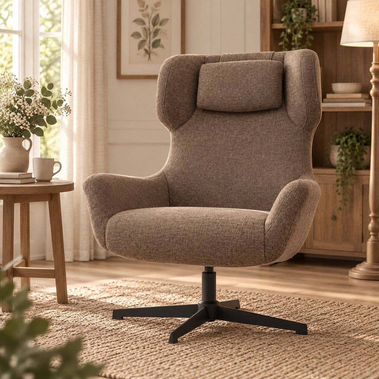Design Ohrensessel mit Drehgestell - Eddya