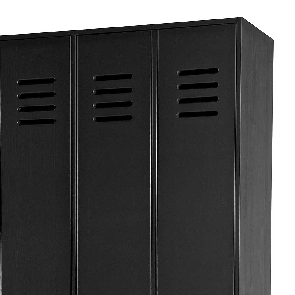 Kleiderschrank in Spind Optik aus Holz und Holzwerkstoff - Tivegos