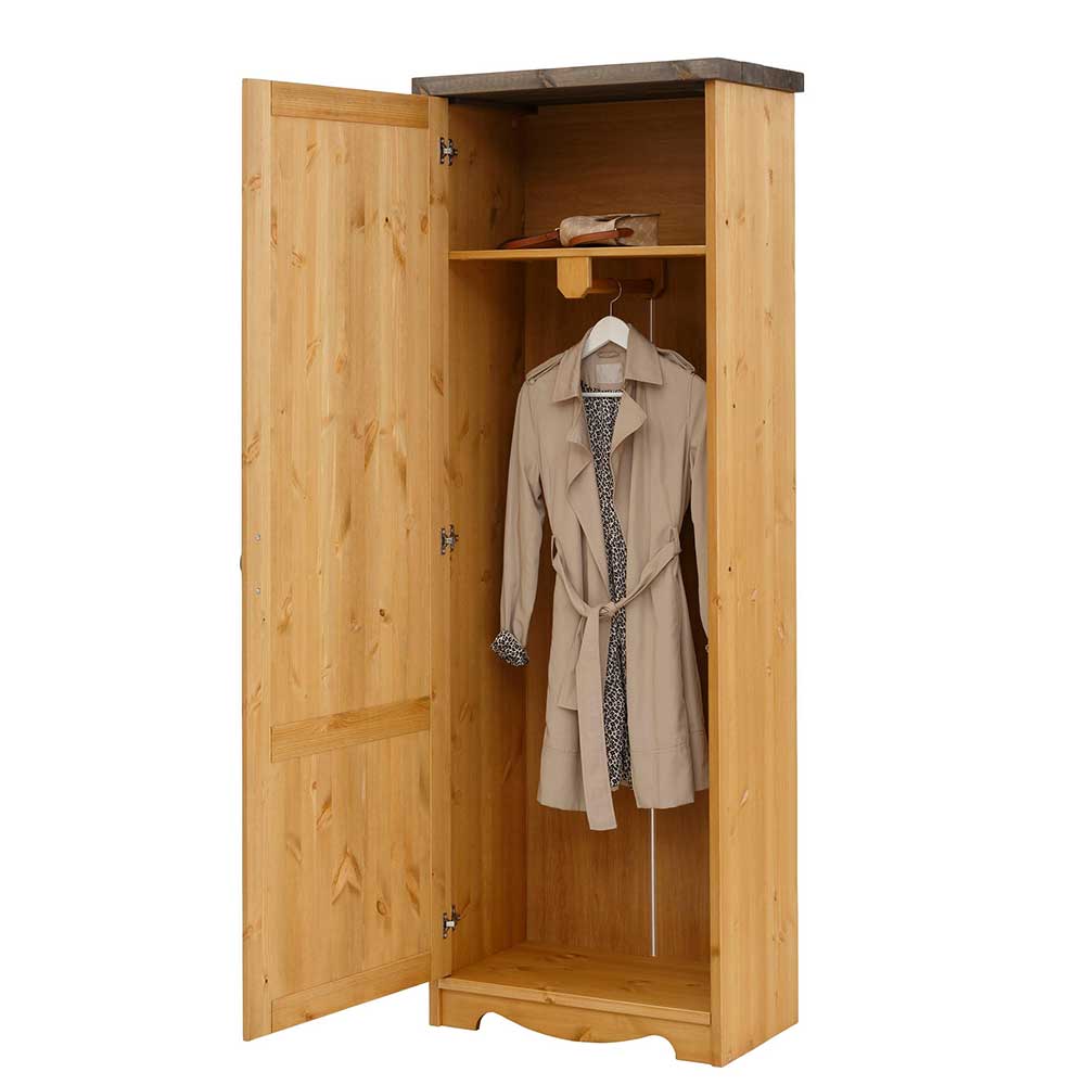 69x190x37 1-türiger Garderobenschrank massiv - Ostanzia
