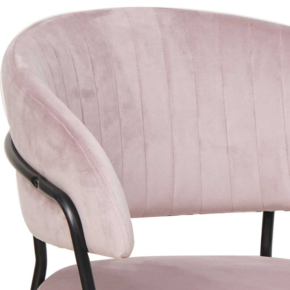 Polsterstuhl in Rosa & Schwarz - Cementa