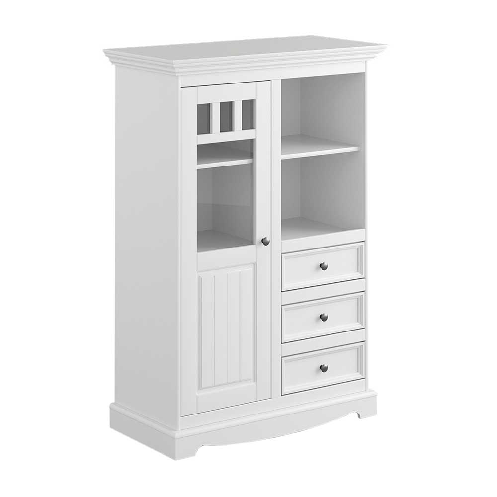 Landhaus Highboard in Weiß lackiert - Indico
